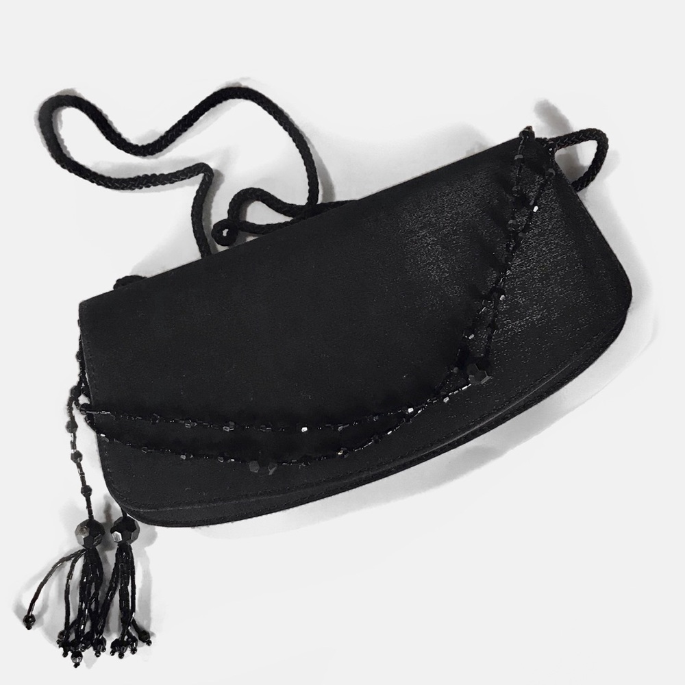 Black Purse with Hanging  Beads